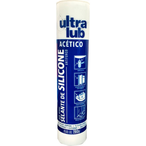 Ultralub Silicone Ultra Acetico.Branco 280Gr Ultralub Silicone Ultra Acetico.Branco 280Gr