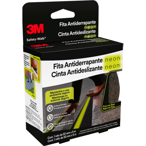 3M Fita Antiderrapante Int.5Mt - Pto/Neon 3M Fita Antiderrapante Int.5Mt - Pto/Neon
