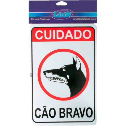 Look Placa Sinalizacao 20X30 Cao Bravo Look Placa Sinalizacao 20X30 Cao Bravo