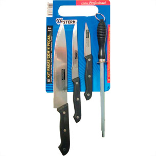 Western Kit Facas Profiss.4Pc N-4