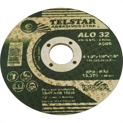 Telstar Disco Corte Ferro 41/2X7/8 - Kit C/10 Pc