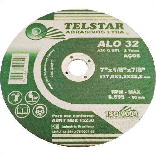 Telstar Disco Corte Ferro A 07X7/8 - Kit C/10 Pc