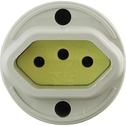 Radial Tomada Ext. Redonda Cinza 10A - Kit C/10 Pc Radial Tomada Ext. Redonda Cinza 10A - Kit C/10 Pc