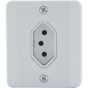 Radial Sist X C/Pl 1 Tomada 10A 113 - Kit C/10 Pc