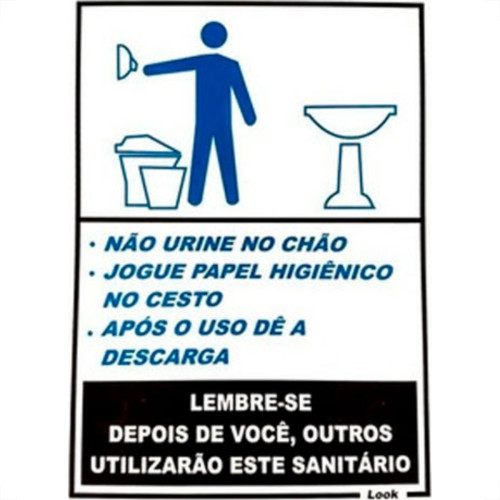 Look Placa Sinalizacao 15X20 San.Educativo M Look Placa Sinalizacao 15X20 San.Educativo M