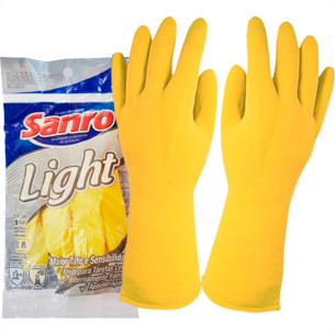 Sanro Luva Light Amarela P - Kit C/10 Pr