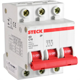 Steck Disjuntor  Din.3P 80A C 10Ka