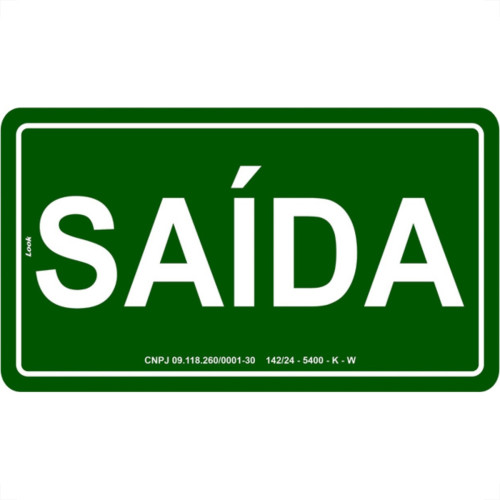 Look Placa Sinal.15X25 Lum.Saida Look Placa Sinal.15X25 Lum.Saida