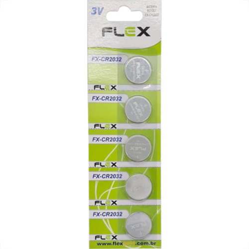 Flex Pilha Bateria Botao Cr2032 C/5 Flex Pilha Bateria Botao Cr2032 C/5