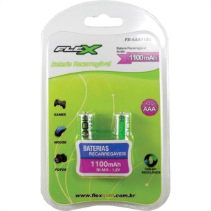 Flex Pilha  Recarreg,Aaa C/2