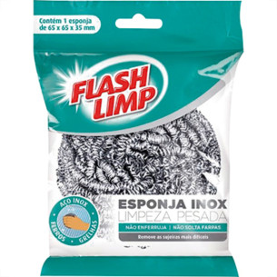 Flash Esponja Bom Aco  Limp Ea1409 - Kit C/10 Pc