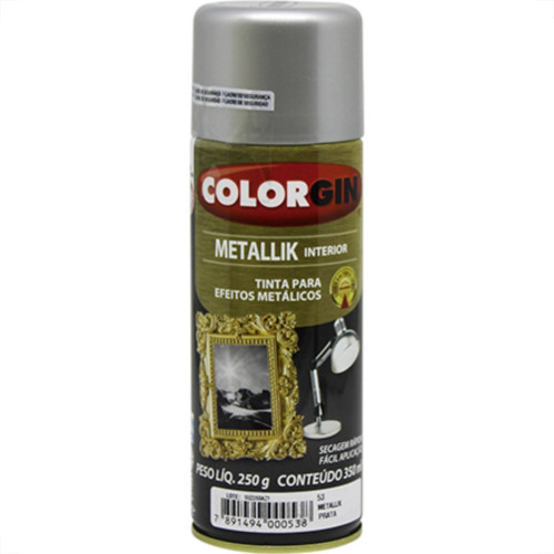 Colorgin Spray Metalica Prata-53