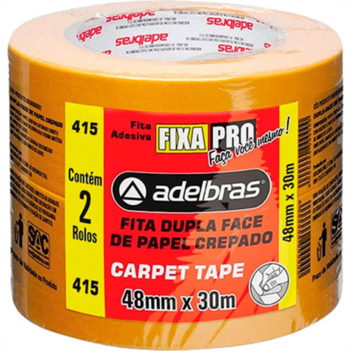 Adelbras Fita Dupla Face Carp.Lja 48X30M - Kit C/2 Rl Adelbras Fita Dupla Face Carp.Lja 48X30M - Kit C/2 Rl