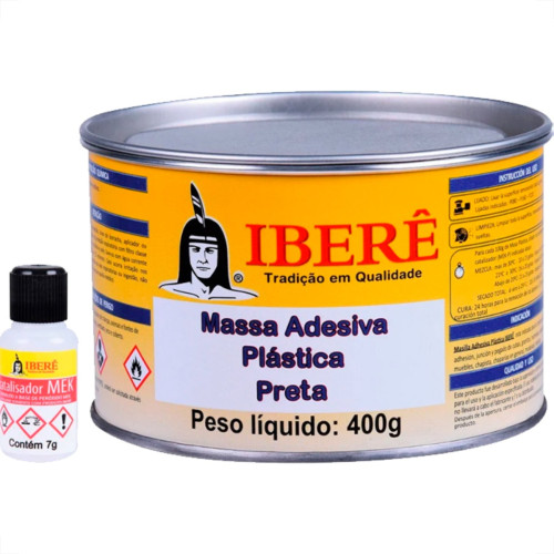 Ibere Massa Plastica Preta 400 Grs - Kit C/12 Pc Ibere Massa Plastica Preta 400 Grs - Kit C/12 Pc