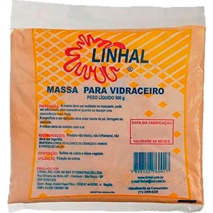 Linhal Massa P/Vidro  500 Grs - Kit C/12 Pt