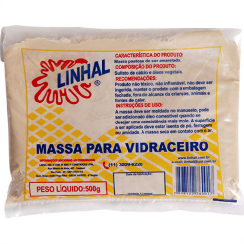 Linhal Massa P/Vidro 500 Grs - Kit C/12 Pt Linhal Massa P/Vidro 500 Grs - Kit C/12 Pt