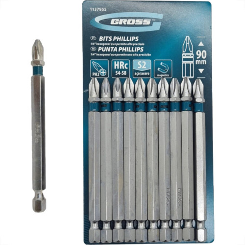 Mundo Das Ferramentas Bits Phillips Gross S2(Ph2)X 90Mm C/10 Mundo Das Ferramentas Bits Phillips Gross S2(Ph2)X 90Mm C/10