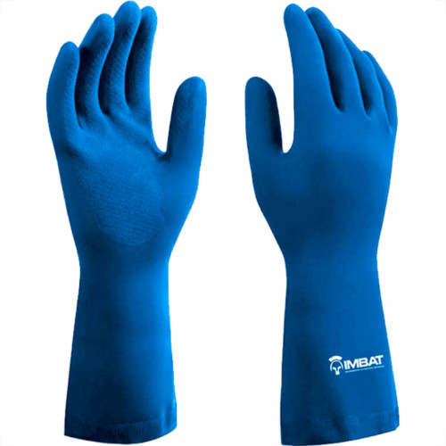 Imbat Luva Latex Forrada Azul 08 - Kit C/12 Pr