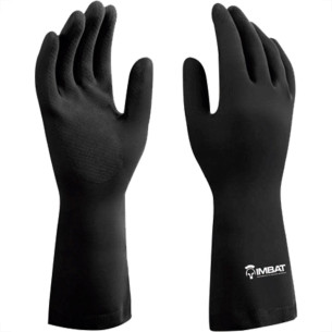 Imbat Luva Latex Forrada Preta 08 - Kit C/12 Pr