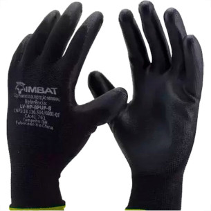 Imbat Luva Poliester Pu Preto 10 - Kit C/12 Pr