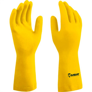 Imbat Luva Latex  Forrada Amarela 07 - Kit C/12 Pr