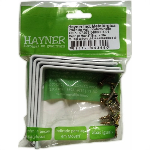Hayner Cantoneira P/Moveis Br,3 C/4 Hayn Hayner Cantoneira P/Moveis Br,3 C/4 Hayn