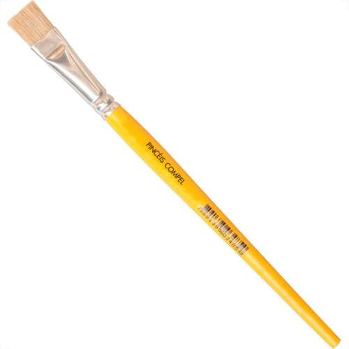 Compel Pincel Chato Cerda Branca 10 - Kit C/6 Pc