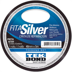 Tek Fita Adesiva Silver 48Mmx 5M-Preta