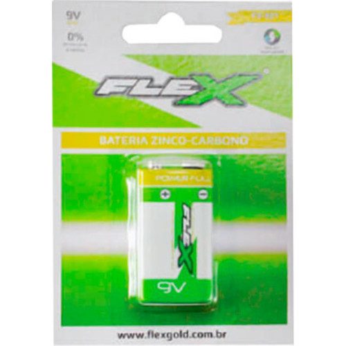 Flex Pilha Bateria 9V Zinc-9Z1
