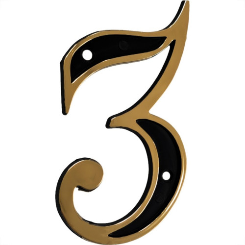 Numero Residencial Colonial Pvc Emave No.3 - Pacote Com 10 Pecas - Kit C/10 Cartelas