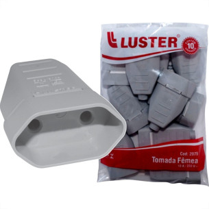 Pino Femea Luster 2 Polos 10A. Cinza 2075 . / Kit C/ 10 Peca