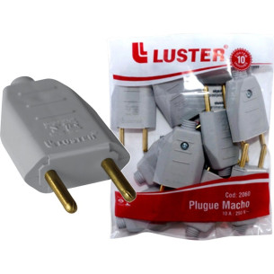 Pino Macho Luster 2 Polos 10A. Cinza 2060 . / Kit C/ 10 Peca