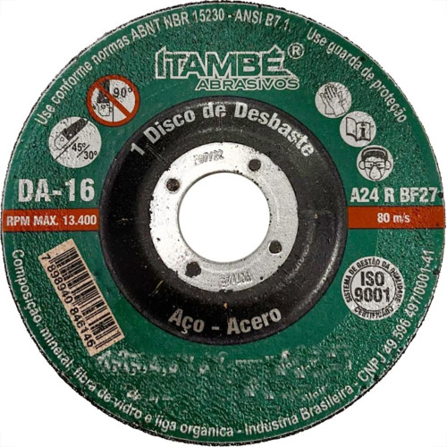Disco Desbaste Itambe - 7''X1/4''X7/8'' Da-16 - 7063 Disco Desbaste Itambe - 7''X1/4''X7/8'' Da-16 - 7063