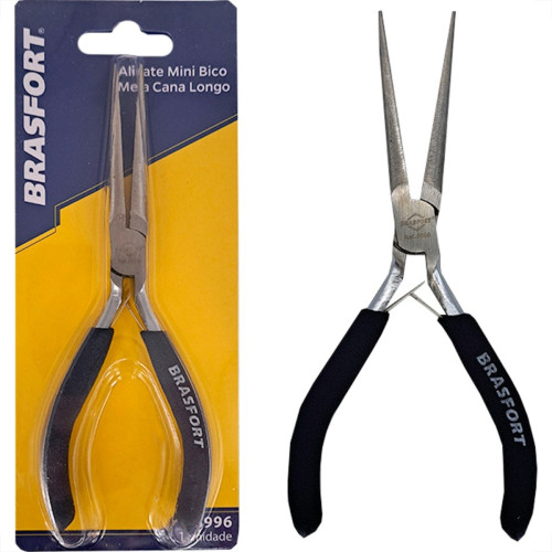 Alicate Mini Brasfort Bico Meia Cana Longo - 8996 Alicate Mini Brasfort Bico Meia Cana Longo - 8996