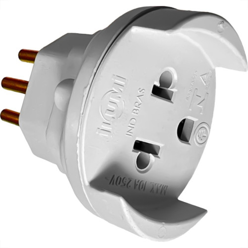 Pino Adaptador Ilumi Universal 2 Polos+Terra 10A. Cinza - 1209Pct - Kit C/10 Pecas Pino Adaptador Ilumi Universal 2 Polos+Terra 10A. Cinza - 1209Pct - Kit C/10 Pecas