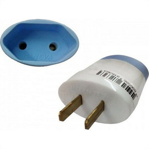 Pino Adaptador Daneva 2 Polos 15A. Redondo Para Chato - 1636 - Kit C/12 Pecas Pino Adaptador Daneva 2 Polos 15A. Redondo Para Chato - 1636 - Kit C/12 Pecas