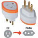 Pino Adaptador Daneva 2 Polos+Terra 10A. Chato Para Redondo 1630 - Kit C/12 Pecas Pino Adaptador Daneva 2 Polos+Terra 10A. Chato Para Redondo 1630 - Kit C/12 Pecas