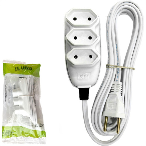 Extensao Ilumi Paralela 2 Polos 0,75Mm Branca -10M - 17931 Extensao Ilumi Paralela 2 Polos 0,75Mm Branca -10M - 17931