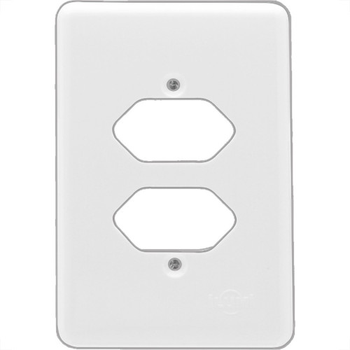 Placa Conjunto Ilumi Stylus Branco 4X2 - 2 Tomadas - 20410 Placa Conjunto Ilumi Stylus Branco 4X2 - 2 Tomadas - 20410