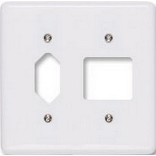 Placa Conjunto Ilumi Stylus Branco 4X4 - 2 Interruptores + 1 Tomada Placa Conjunto Ilumi Stylus Branco 4X4 - 2 Interruptores + 1 Tomada