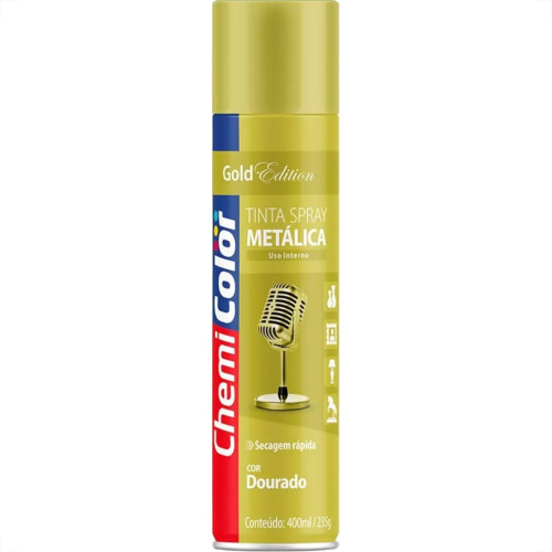 Spray Chemicolor Metalico Ouro 400Ml/235G. Spray Chemicolor Metalico Ouro 400Ml/235G.