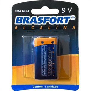 Pilha Brasfort Alcalina Bateria 9V. Cartela Com 1 Peca - 6304