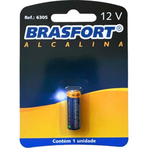 Pilha Brasfort Alcalina 23A. Para Controle 12V. Cartela Com 5 Pecas - 6305