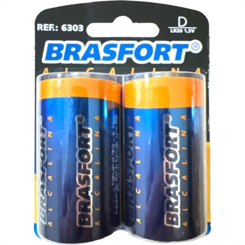 Pilha Brasfort Alcalina D Grande Cartela Com 02 Pecas 6303 Pilha Brasfort Alcalina D Grande Cartela Com 02 Pecas 6303