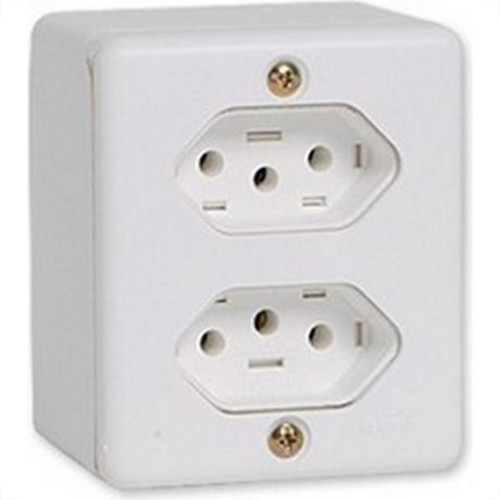 Sistema Box Ilumi 2 Tomadas 2 Polos+Terra 10A. Branco - 63120 Sistema Box Ilumi 2 Tomadas 2 Polos+Terra 10A. Branco - 63120