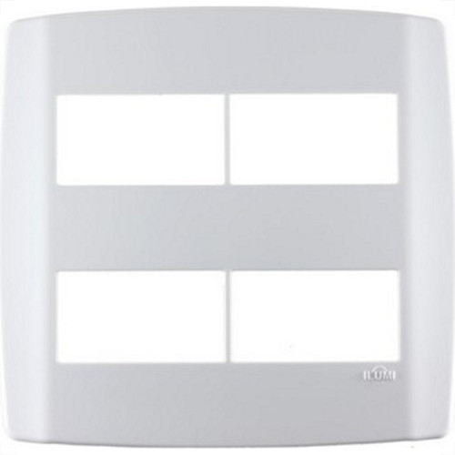 Placa Conjunto Modular Slim 4X4 - 2 Modulos + 2 Modulos Separados Branca 8307 Placa Conjunto Modular Slim 4X4 - 2 Modulos + 2 Modulos Separados Branca 8307