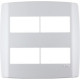Placa Conjunto Modular Slim 4X4 - 2 Modulos + 2 Modulos Separados Branca 8307 Placa Conjunto Modular Slim 4X4 - 2 Modulos + 2 Modulos Separados Branca 8307