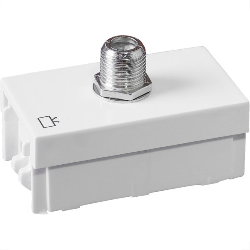 Modulo Ilumi Slim Tomada Conector Para Fio Coaxial Branco - 8163 Modulo Ilumi Slim Tomada Conector Para Fio Coaxial Branco - 8163