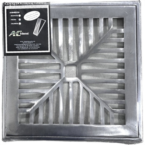 Grelha De Aluminio Com Porta Grelha Concava 20X20Cm Grelha De Aluminio Com Porta Grelha Concava 20X20Cm