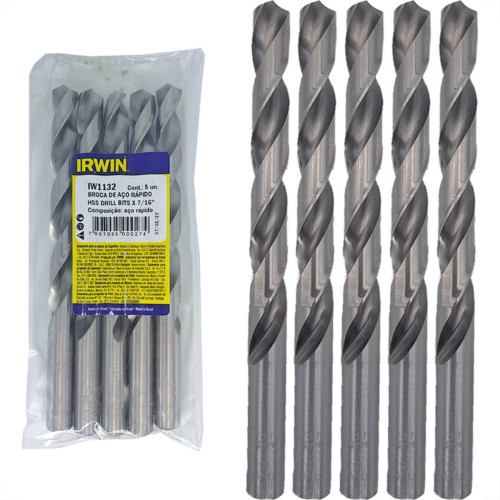 Broca Aco Rapido Irwin 7/16'' - Kit C/5 Pecas Broca Aco Rapido Irwin 7/16'' - Kit C/5 Pecas